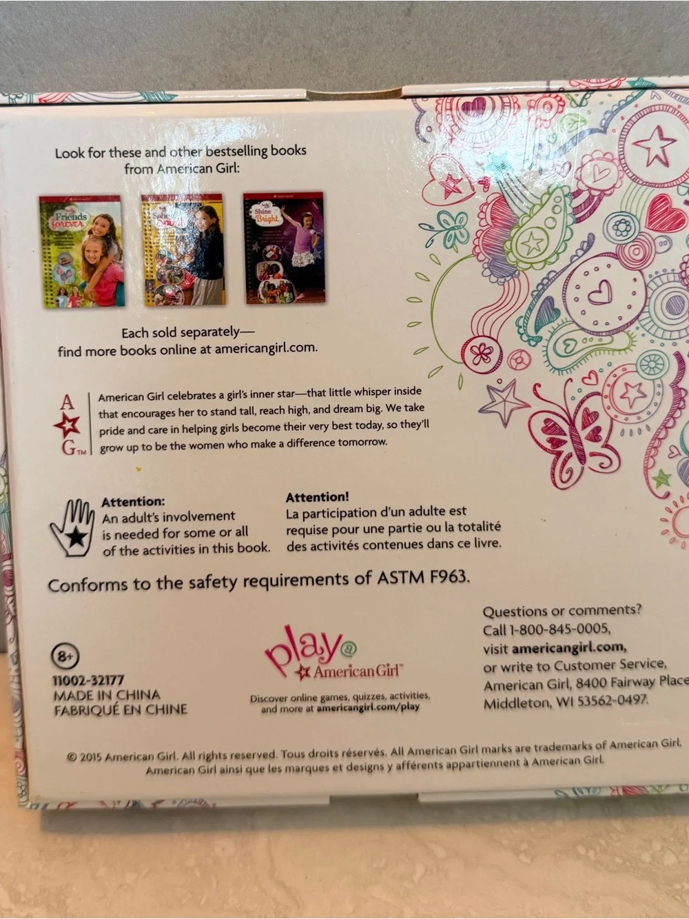 American Girl Truly Me Pick a Color Choose an Activity Spin Box Game Set EUC